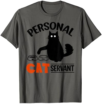 Тениска със Забавна Черна Котка - Личен Слуга Кошачьим