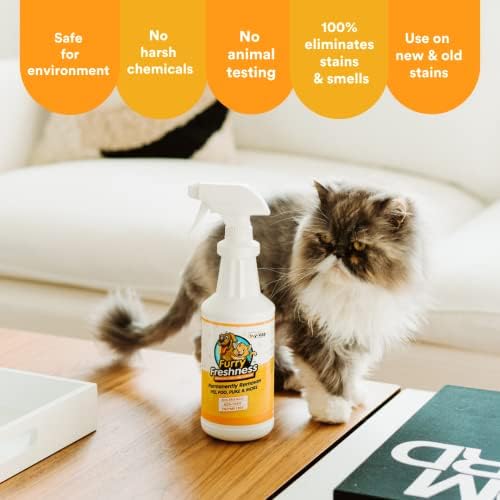 FurryFreshness Средство за отстраняване на петна от урина на котки или кучета с повишена здравина и упорит мирис + Средство за отстраняване