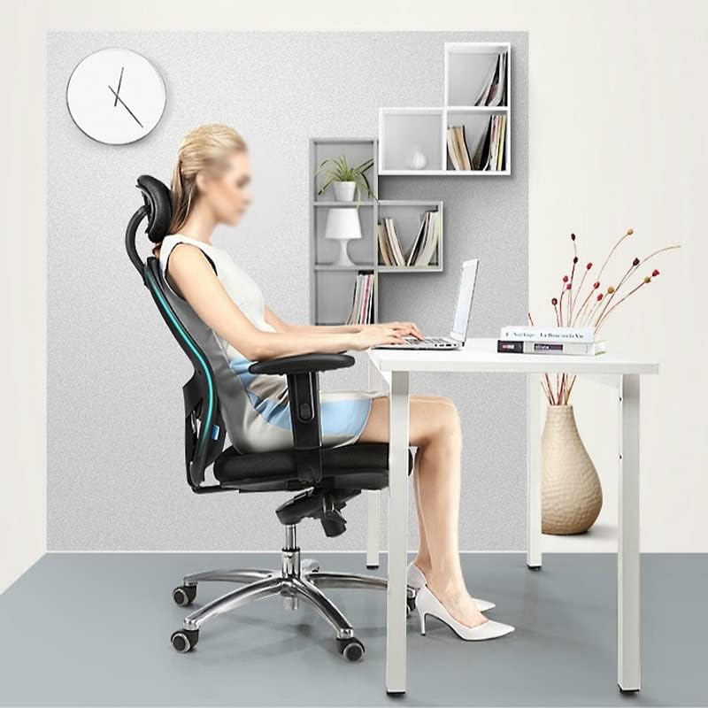 LUKEO Ергономичен компютърен стол, въртящо се кресло за дома, седалка за шеф, удебелена възглавница, удобно откидывающееся офис стол, функцията за синхронизиране на о
