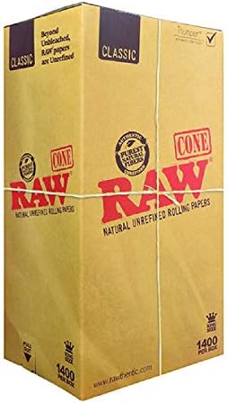 Шишарки RAW 1400 Classic King Size – Здрава кутия W Gallery - Предварително навити шишарки диаметър 109 мм - Филтър накрайници с диаметър