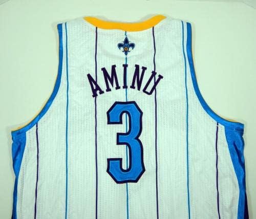 2011-12 Ню Орлиънс Хорнетс Ал-Фарук Амину №3 В бяла тениска DP07097 - Използвана игра в НБА