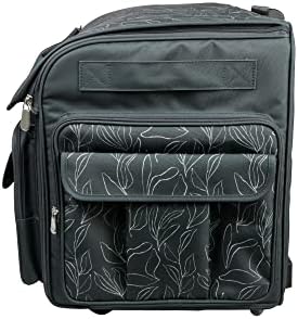 Чанта за шиене Everything Mary XXL количка, черно с флорални принтом - Калъф за носене на колела, Съвместими с машините Big Brother