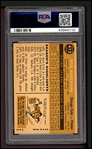 1960 Topps 412 Боб Андерсън Чикаго Къбс (Бейзболна картичка) PSA PSA 8.00 Къбс