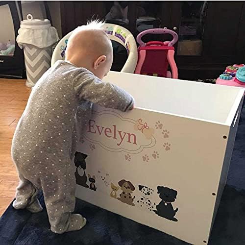 My Бамбино Персонални Розово-Сива Детска с Шарени Бяла Отворена Кутия за играчки