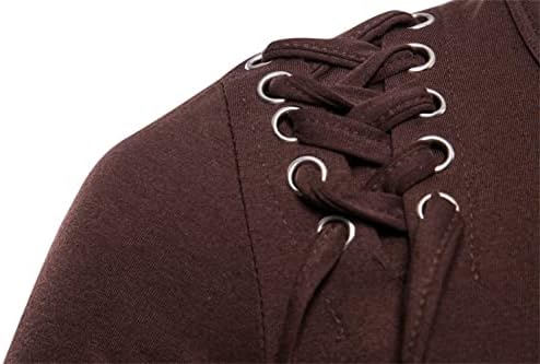 Maiyifu-GJ Мъжки Спортни Тениски с кръгло деколте, Нередовен Дизайн, Вязаная Блуза С Плетени Въже, Лятна Новост, Къс Ръкав