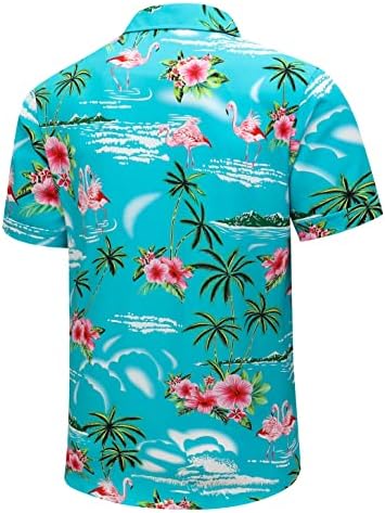 Simmashah/ Мъжки Хавайска Риза, Плажни Дрехи, Копчета с Къси ръкави, Унисекс, Летни Ежедневни Ризи Aloha с Флорални Принтом