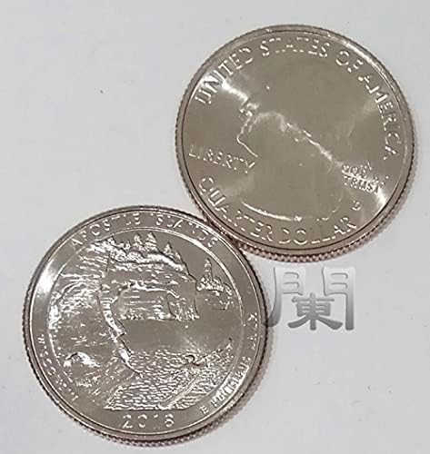 25 щатски долара Възпоменателна монета Национален парк на САЩ № 42 D Edition 2018 Монета Marina Apoll IslandsCoin Collection Възпоменателна