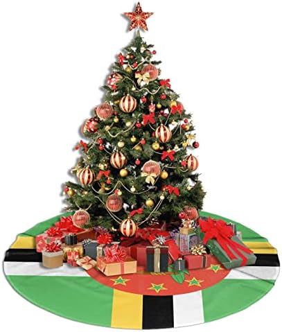 Пола за Коледната елха, 30-48-Инчов Флаг Доминики, Подложка за коледно дърво за Коледна Украса, Декорация за Празничната партита