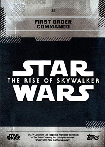 2019 Topps Междузвездни войни: Изгревът на Скайуокър Първата серия 36 Търговия картичка Командоси на Първия Ред