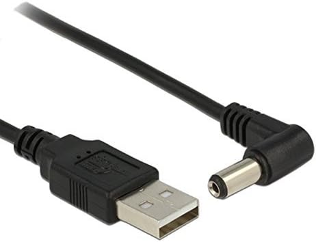 Жак TENINYU USB 2.0 A с прав ъгъл 90 градуса на постоянен ток 5,5x2,1mm, 5 Волта 24AWG постоянен ток, захранващ кабел 3 метра