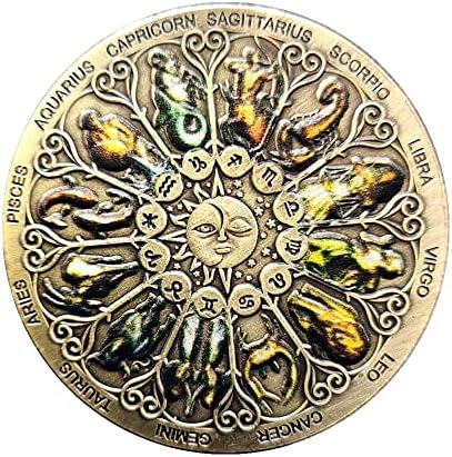 Възпоменателни Монети на Европейски и Американски Зодиака Изискани Цветни Ретро-Монети Таро Желание на Бога на Слънцето Щастливи Монети