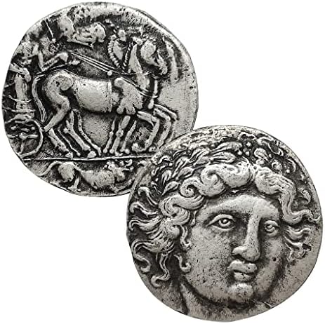 [Пазител на Лъв] Аполон, бога на Слънцето, Древногръцки Сребърна монета Епична митология Класическа Ретро Монета