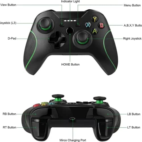 Безжичен контролер Dododuck за Xbox One, геймпад с честота от 2.4 Ghz и е съвместим с Xbox One/One S/One X/One X Series/S/Elite/PC на Windows