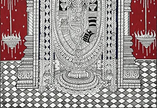 Екзотична Индия Величието На Господа Венкатешвары, Изобилующее Картина Дашавтары Патачитры