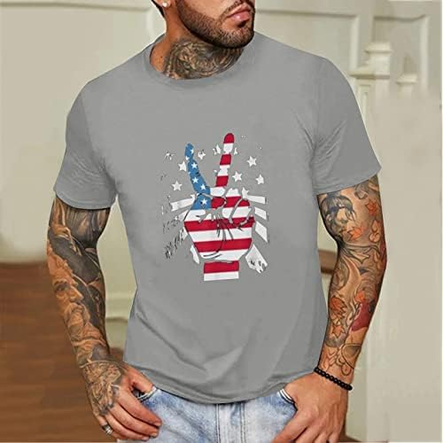 HDDK Патриотични Мъжки тениски с къс ръкав, Летни тениски с принтом Победа в Американския знамето, Ежедневни Свободни Модни тениски