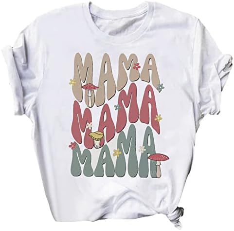 Летни Дамски Ежедневни Тениска с Принтом за Деня на Майката с Къс ръкав, Дамски Свободна Блуза С Дълъг Ръкав, Тениска