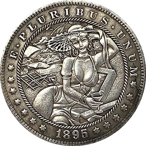Реплика Възпоменателни Монети Сребърно Покритие Монета Американски Морган Скитник Монета 1895 Колекция Занаяти Сувенирное Украса