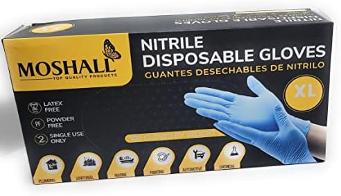 MOSHALL - Нитриловые ръкавици 100ШТ, ръкавици за еднократна употреба Без прах, без латекс, безопасен за кухни и хранителни продукти, нестерильные.