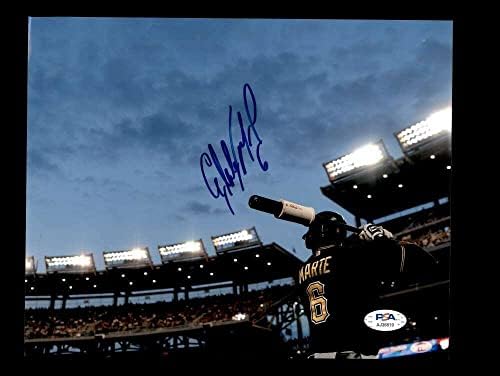Starling Marte PSA ДНК Coa С Автограф 8x10 Снимка на Пиратите - Снимки на MLB С автограф