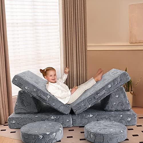 Детски диван MeMoreCool, Модулни Детски диван за спални, Слот комплект, разтегателен диван от 8 теми, Творчески Детски диван, Детски