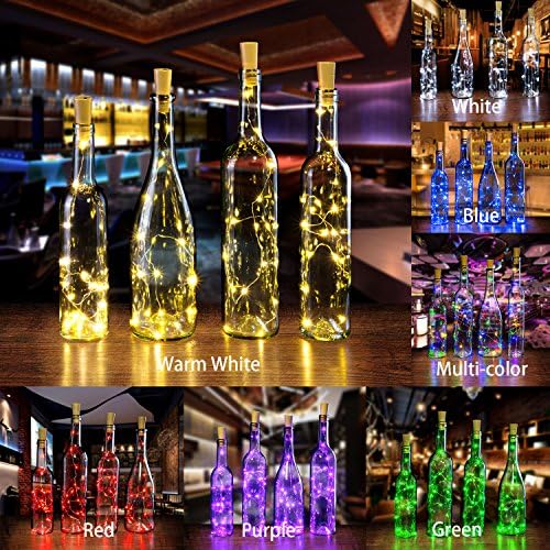 Novadeal 6 Опаковки 20 led осветителни тела за бутилки Вино, под формата на конфитюри, Мини-Струнное осветление, Лампа от Медна тел за