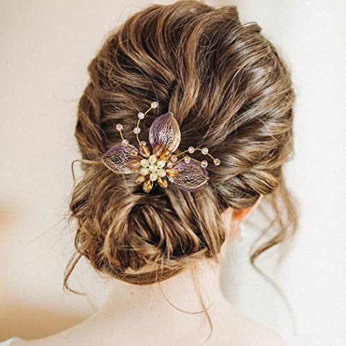 Цветни Фиби Campsis за коса на вашата Сватба, Глод, Кристал, Украса за Косата на Булката, Цветни Кристали Levf, Аксесоари за Коса за