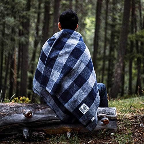 Мериносовая вълна Minus33 - Одеало за двама White Mountain Woolen Lodge - Топло Пледовое одеяло - Одеяло за пикник - 80% Рециклирана вълна