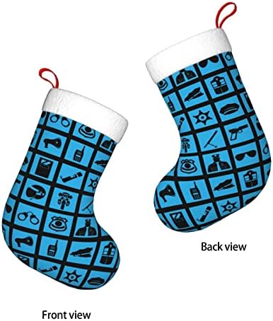 Коледни Чорапи Augenstern Тънка Синя Линия Полицейски Значки Двустранни Манто Окачени Чорапи