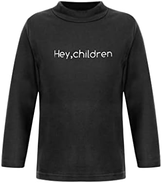 TTAO/Детско топлинна бельо, Блузи, тениски с дълъг ръкав, Есенно-Зимна Топла Тениска, Тениски, Черен Тип C 7-8 Години