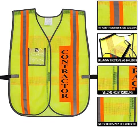 Жилетка за безопасност на NEDYALKO Breakaway със Светлоотразителни ивици и Прозрачен Пластмасов джоб за лична карта