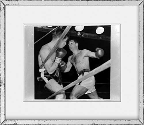 БЕЗКРАЙНИ СНИМКИ Снимка: пет хиляди сто по-добре, Роланд ЛаСтарза, Роки Марчиано, бокс, Ню Йорк, 1953
