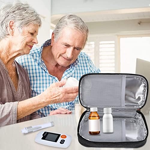 Преносим Охладител EXCEART Преносим Охладител Чанта за Инсулин Чанта за Охлаждане на Лекарства Контейнер за Инсулин Преносима