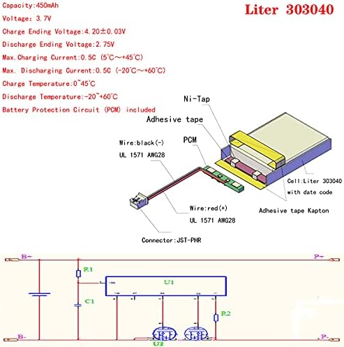 Литровата акумулаторна батерия energybattery 3,7 В Lipo Батерия 450 mah Акумулаторна Литиево-йонна Полимерна Батерия 303040 Литиево-Полимерно-йонна