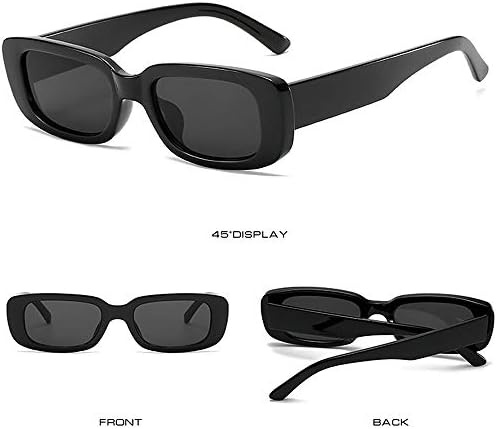 Tskestvy 2 Опаковки Квадратни Правоъгълни Слънчеви Очила за Жени, Мъже Y2K Ретро Мода Vintage слънчеви Очила на 90-те Години на Сладки