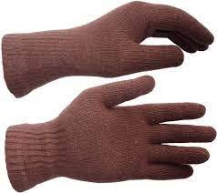 Унисекс, за многократна употреба пера вълнени плетени калъф за ръкавици с ръчно изработени, комплект (кафяв, голям размер), опаковка от 10,5
