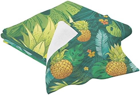 Комплект Кърпи за миене на съдове AIXIWAWA с Шарките на Тропически Ананас, хавлиени Кърпи от Памук Тънки и Меки Абсорбиращи