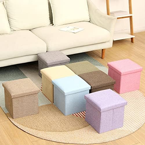 Много Прост Сгъваема Табуретка за съхранение на памук и лен, може да седи в дома на дивана за възрастни, Столче За смяна на обувки, Многофункционално