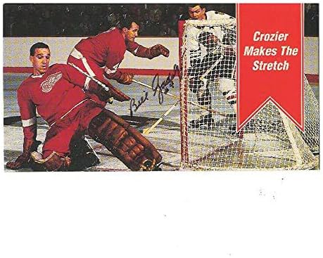 БИЛ ГЭДСБИ подписа хокей карта Детройт Ред Уингс с надпис Crozier прави стречинг - Снимки от НХЛ с автограф
