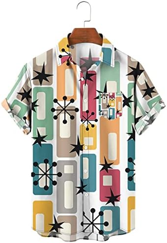 ZDDO / Мъжки Ежедневни Ризи с копчета с Къс ръкав и Забавно Графичен Принтом, Плажни Върховете Свободно, Намаляване, Лятна Реколта Хавайска