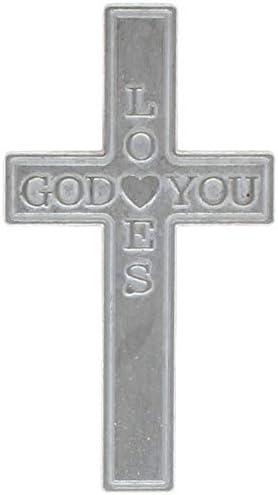 Подаръци от британската лира Бог Те обича Джобен кръст (опаковка от 25 парчета)