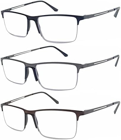 YTLJGJ 3 Чифта Очила За четене За жени И Мъже, Метален Анти-Синя Светлина, Качествени Компютърни Очила За четене На Пружинном Панта