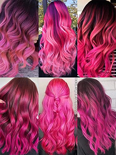 SOYZMYX, 16 бр., Къдрава Цветни Кичури за удължаване на косата, Многоцветен Вълнообразни Скоба за коса с Изкуствена Дъга Лента за