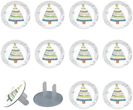 Капачки за контакти (24 опаковки) Защитни Капачки за Электрозащиты, Капачки за Ключове за дома - Сладко Коледно Дърво