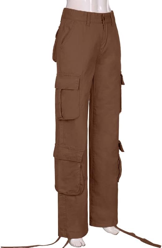 NCXFTP, Дамски Панталони-карго с висока Талия, Широки Панталони-Карго за жени, Прави Широки панталони-Парашут с множество джобове, Y2K,