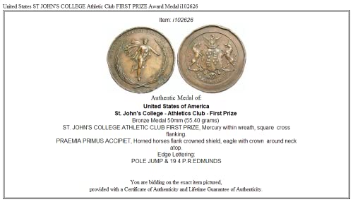 1655 Съединените Щати Спортен клуб на КОЛЕЖА Св. Йоан Първата монета е Добра