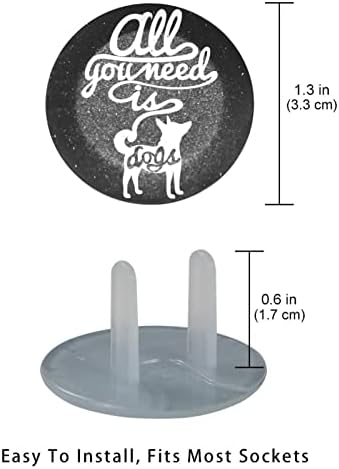 Капачки за контакти (12 броя в опаковка), защитни капачки за электрозащиты Предотвратяват Появата на силует на кучето, опасна за токов удар, и Цитат