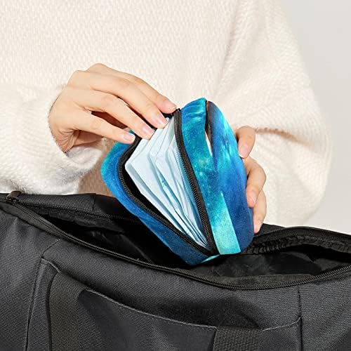 Синя Чанта За Съхранение на Хигиенни Кърпички, Чанта за Менструалната Чашка с Цип, Дамски Тампони за Първия Период на Менструация,