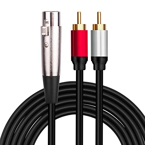 Мвнр йонг qee може XLR женски кръпка мъж 2RCA сплитер y кабел 3-пинов XLR женски двойна RCA съединители стерео аудио кабел