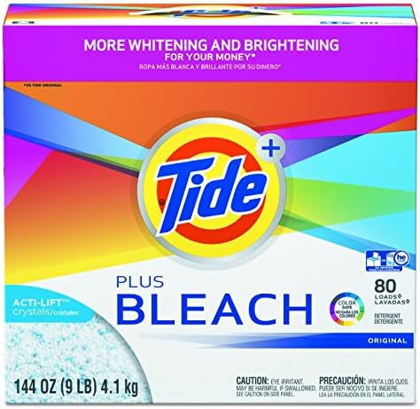 Прах за пране Tide Plus Bleach Powder, Оригинален, (144 грама, 80 порции във всяка), 2 порции