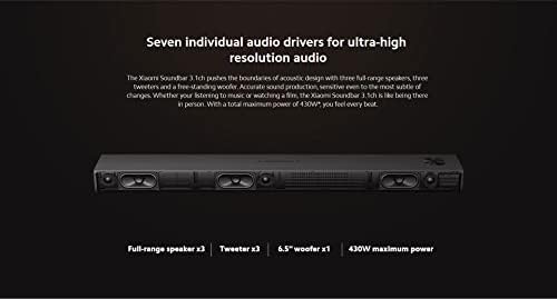 Звукова панел Xiaomi 3.1 ch, максимална мощност 430 Вата, 3.1 ch, DTS® Virtual X Sound, възпроизвеждане на звука с едно натискане, с помощта